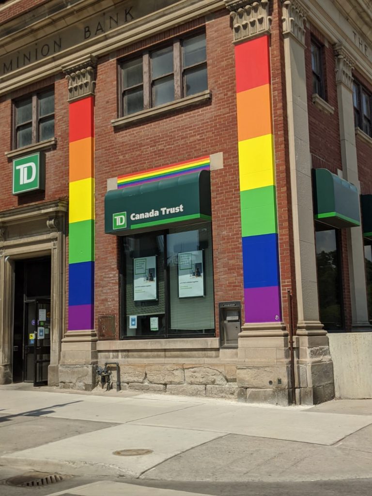 TD Bank with Pride Colours